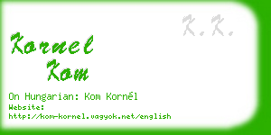 kornel kom business card